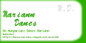 mariann dancs business card